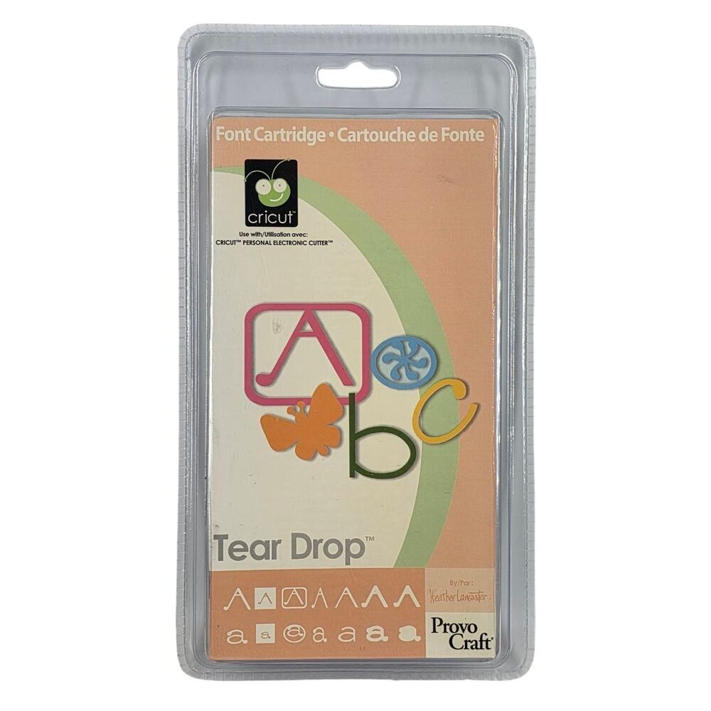 CRICUT TEAR DROP FONT CARTRIDGE – NIB – PROVO CRAFT – SCRAPBOOKING